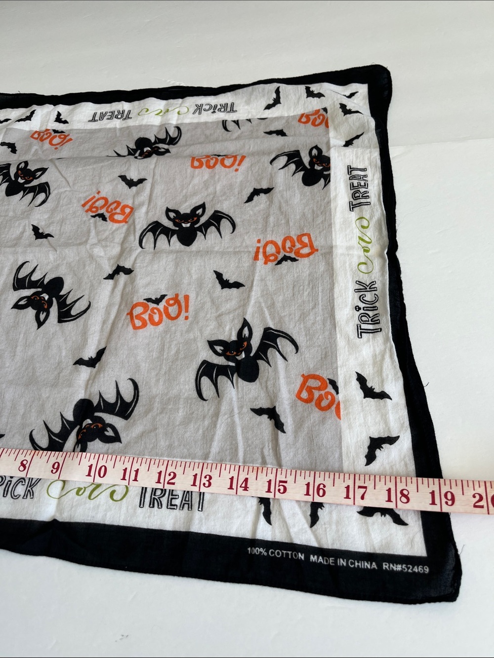 Vampire Bandana Trick or Treat Scarf Halloween Square Bats Boo - Picture 6 of 6